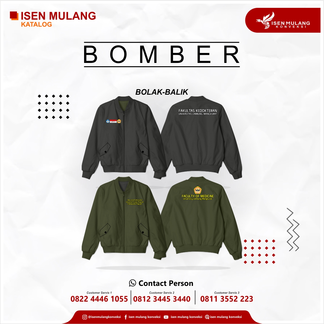 Jasa Pembuatan Jaket Bomber Bolak Balik